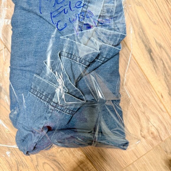 Vtg Erika & Co Embroidered Denim Maxi M Jumper Dress  Fall Country Modest 90 Y2k - Picture 11 of 11